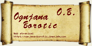 Ognjana Borotić vizit kartica